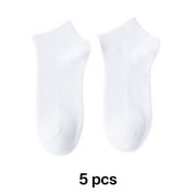 TELOLY Cotton Socks for Men,Soft and Delicate Ankle Socks,Skin-Friendly Socks for Men 9-12,White
